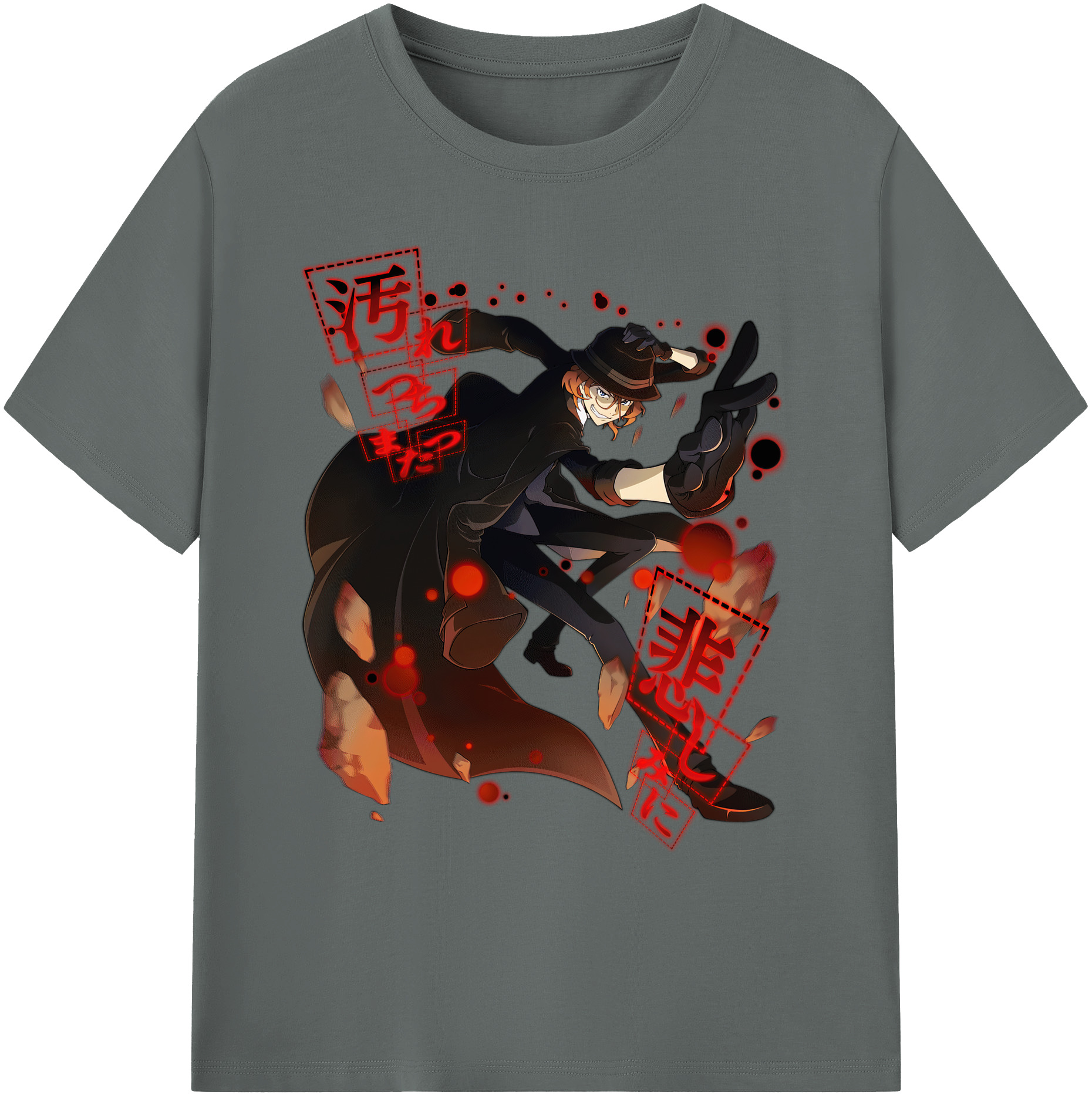（画像用） 文豪ストレイドッグス Bungo Stray Dogs 綿100％ メンズ半袖Tシャツ｜肌触りやわらか＆通気性
